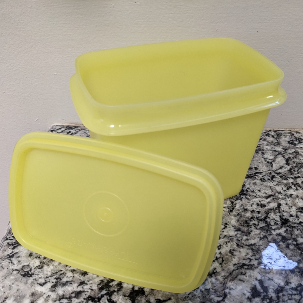 Tupperware Lemon Yellow Storage Container